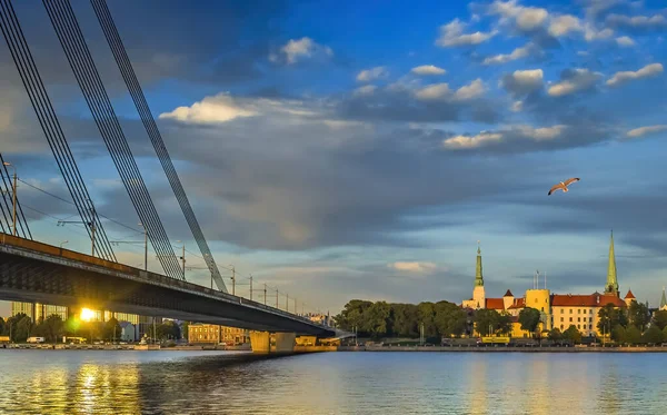 Beautiful View Old Riga Daugava River Latvia — Stock Photo, Image