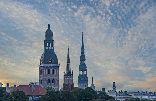 Vista de la mañana en ciudad vieja de Riga —  Fotos de Stock