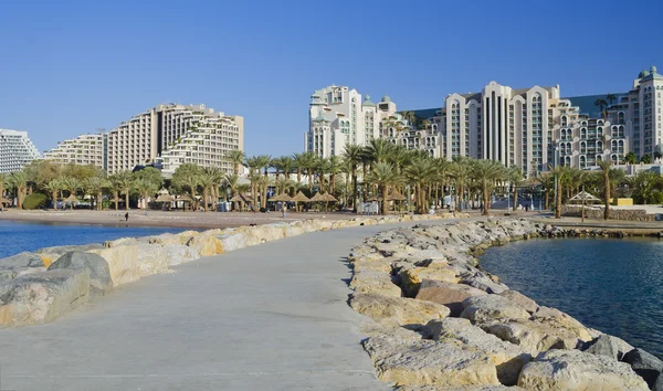 Public pier in the central beach of Eilat — Stock Photo, Image