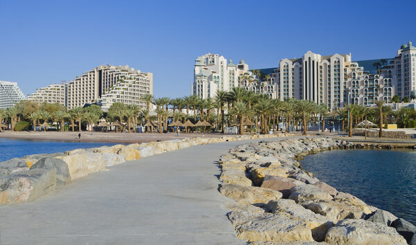 Public pier in the central beach of Eilat