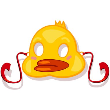 Hayvanları maskeler. Eğil. Vektör karikatür çizimi beyaz arkaplanda izole edildi.