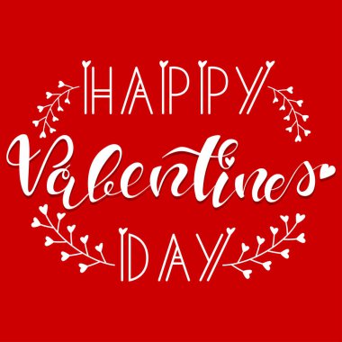 Sevgililer günün kutlu olsun. Kırmızı arkaplanda izole edilmiş vektör beyaz yazı tipi.