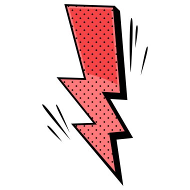 Çizgi roman öğesi. Pembe çizgi film flaşı. Vektör simgesi.