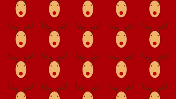 Patrón Sin Costuras Navidad Con Ciervos Rodantes Textura Vacaciones Invierno — Vídeos de Stock
