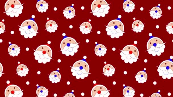 Patrón Sin Costuras Navidad Con Santa Claus Textura Vacaciones Invierno — Vídeos de Stock