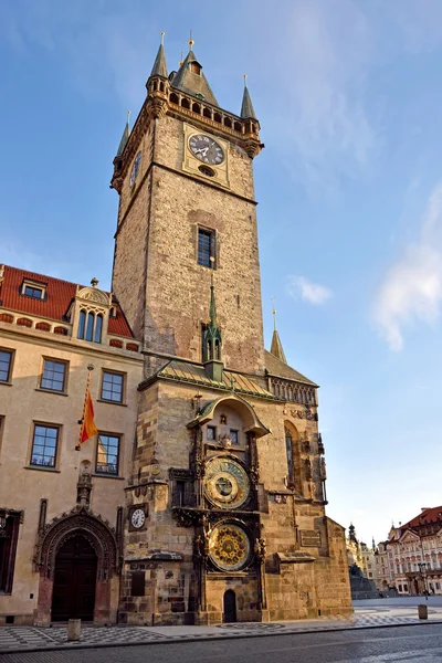 Vackert landskap med astronomiskt ur (Orloj) i gamla T — Stockfoto