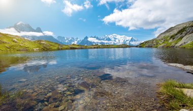 Arka plan Mont Blanc, F gölde, fantastik yatay