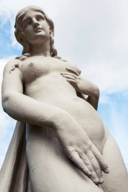 Abstract image of Aphrodite's hand closing her vagina. Aphrodite (Venus), goddess of beauty and love, the patron saint of love, the standard of feminine beauty and temptation. (menstruation, venereal diseases - concept)