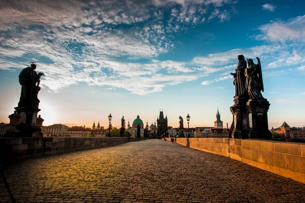 Fascinating Mystical Landscape Charles Bridge Old City Prague Czech Republic — Stock Photo, Image