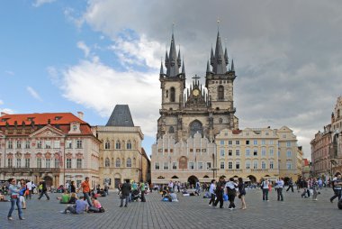 Prague, Çek Cumhuriyeti - Ağustos 28, 2011: merkezi kare zekâ