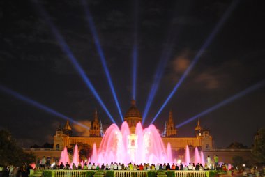 Barselona, İspanya, Ağustos 12: palau nacional de montjuic üzerinde augu