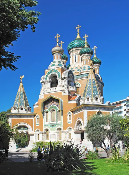 La cattedrale ortodossa russa di Saint-Nicolas a Nizza . — Foto Stock