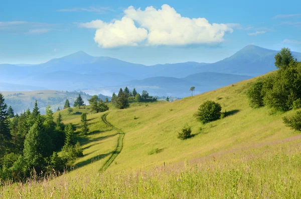 Krásná horská krajina s mraky na obloze v Carpa — Stock fotografie