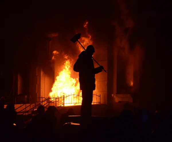 Disturbios, terrorismo, agresión, violencia, incendio provocado, caos, Ucrania —  Fotos de Stock