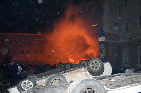 Riots, terrorism, aggression, violence, arson, mayhem, Ukraine