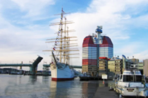 Quay Gothenburg, İsveç. Etkisi bulanıklık. (Turizm le için arka plan