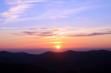 Charming landscape with sunset in the mountains (tranquility, me
