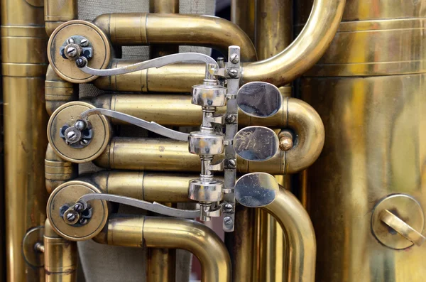 Элементы музыкальных труб закрываются — стоковое фото