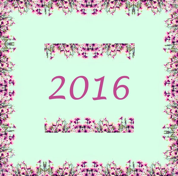 Magic background for greeting the New Year, 2016 (frame, postcar — Stock Photo, Image