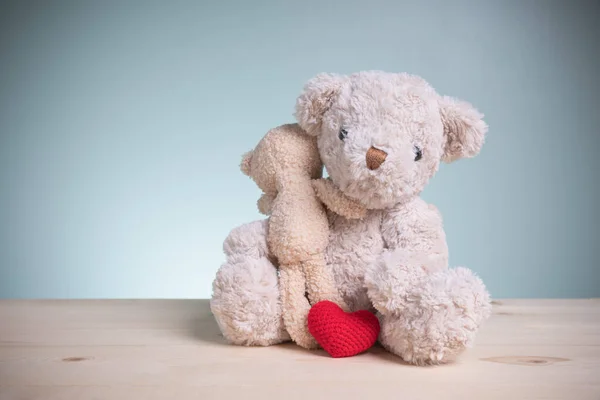 Konzept Familie Liebe Und Valentinsfest Große Und Kleine Braune Teddybären — Stockfoto