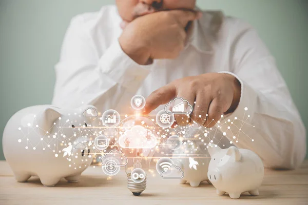 Creatieve Ideeën Boekhoudkundige Financiële Bancaire Door Gebruik Maken Van Technologie — Stockfoto