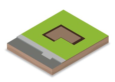 İzometrik bitmemiş ev yapımı