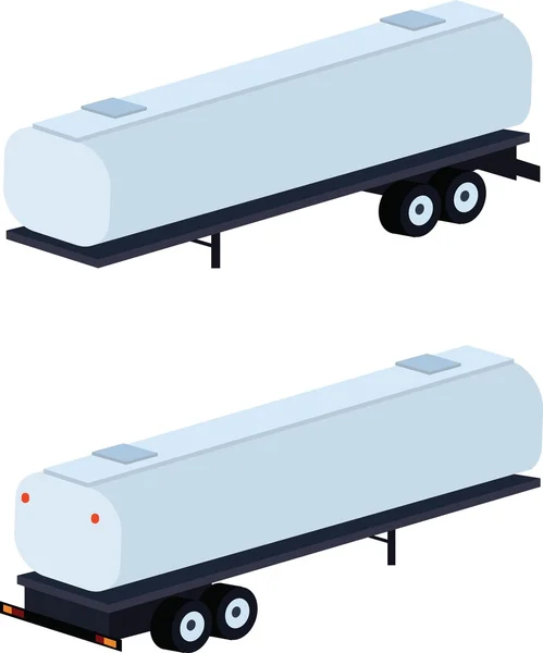 Tangki trailer Isometric tanpa truk - Stok Vektor