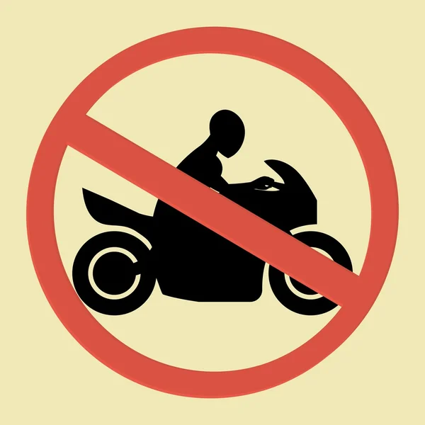 No hay señal de motocicleta con silueta de motocicleta — Vector de stock