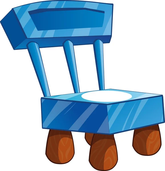 Ice chair with snow and wooden legs. Cartoon chair isolated vector illustration. — Stock Vector