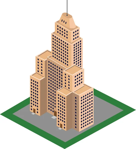 Vektorové ilustrace izometrické výšková budova skyscrapper. — Stockový vektor