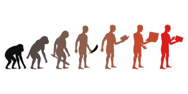 Human and technic evolution clipart