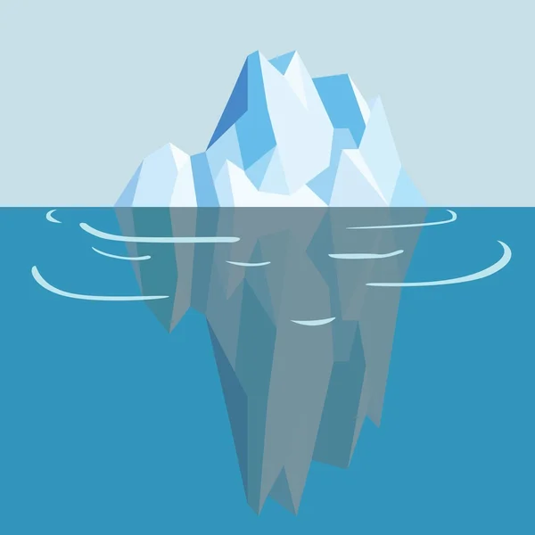 Iceberg blanc et bleu dans l'océan — Image vectorielle