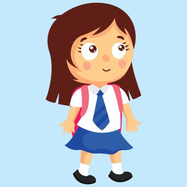 Bir sırt çantası taşıyan kız. Japonya tarzı kız.