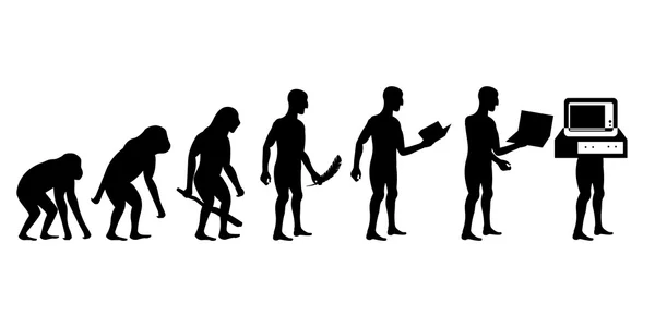 Evolução humana: do macaco ao ciborgue —  Vetores de Stock