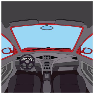 Araba iç. Otomatik kontrol paneli görünümü.