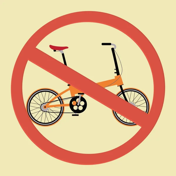 Signo vectorial: no se permite bicicleta. No hay señal de bicicleta . — Vector de stock