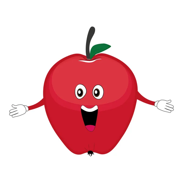 Lustiger roter Apfel — Stockvektor