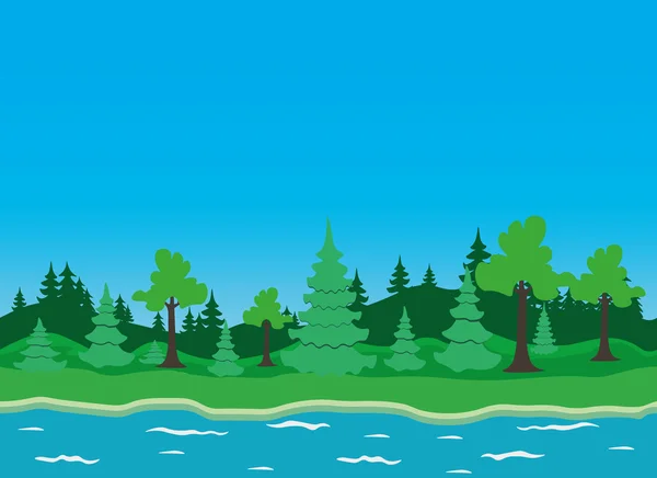 Forêt estivale sans couture — Image vectorielle