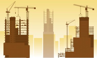 Construction site, building houses