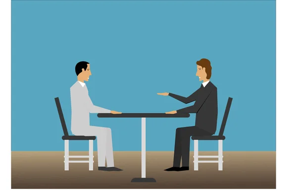 Job interview with man — Stock Vector