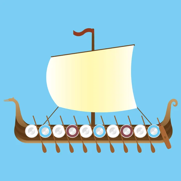 Drakkar viking long ship — Stockvector