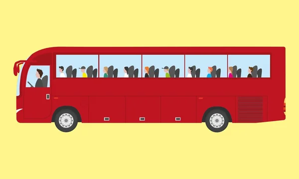 Touristic bus with kids — 图库矢量图片