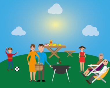 Aile piknik ve Barbekü partisi