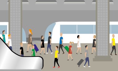 Bekleyenler metro tren