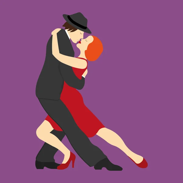 Bir çift tango dans — Stok Vektör