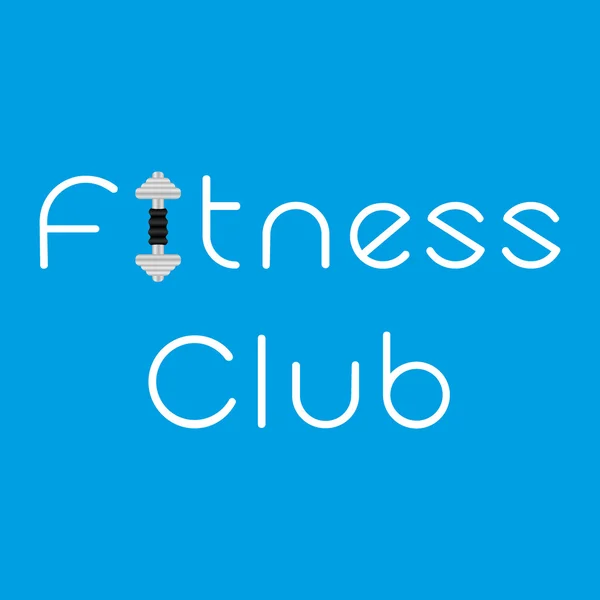 Logótipo do clube de fitness com haltere — Vetor de Stock