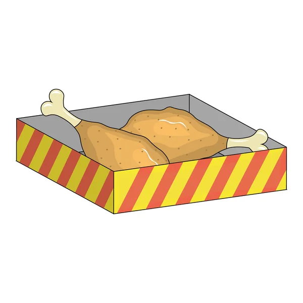 Bacchette di pollo fritte nella scatola — Vettoriale Stock
