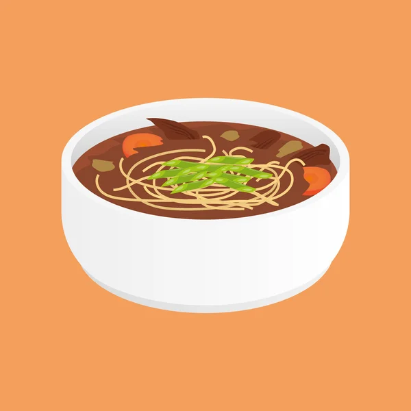 Sopa de fideos Udon — Vector de stock