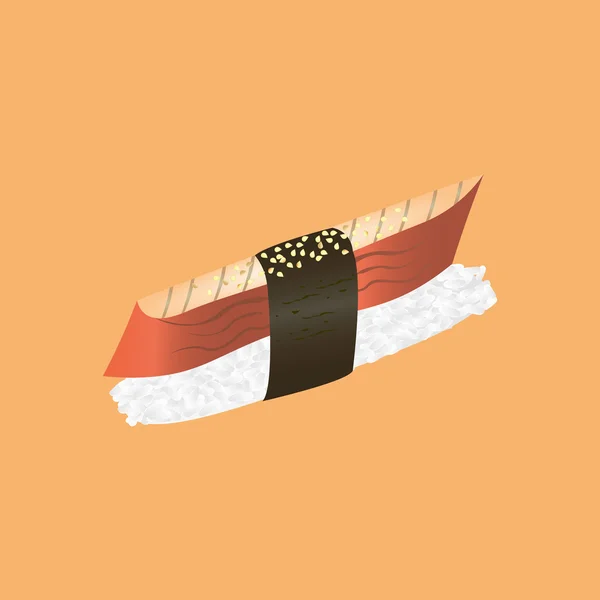 Isolerade sushi med ål — Stock vektor
