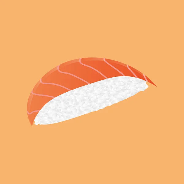 Isolerade sushi med lax — Stock vektor